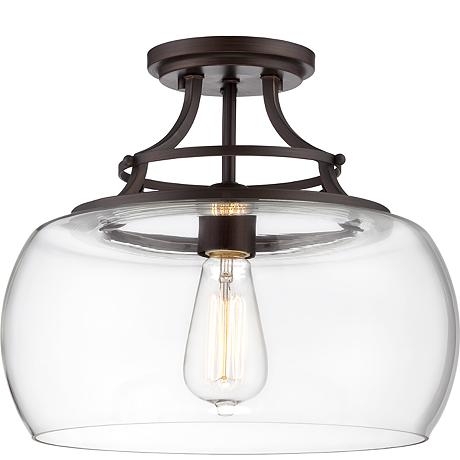 Charleston Bronze 13 1/2" Wide Clear Glass Ceiling Light - Image 0