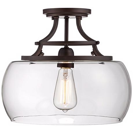 Charleston Bronze 13 1/2" Wide Clear Glass Ceiling Light - Image 2
