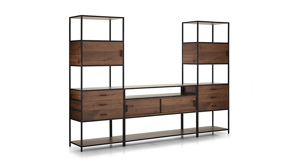 Knox Media Console with 2 Tall Storage Bookcases - Image 0