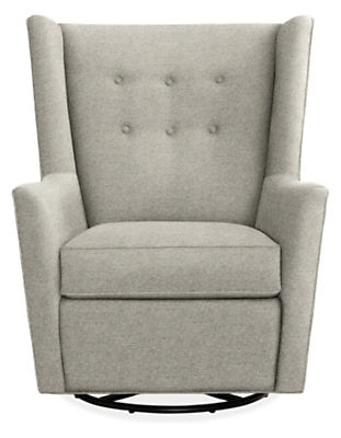Wren Swivel Glider Chair in Tepic- Cement - Image 0
