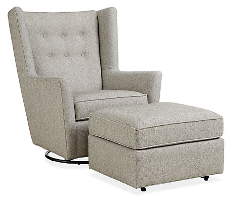 Wren Swivel Glider Chair in Tepic- Cement - Image 1