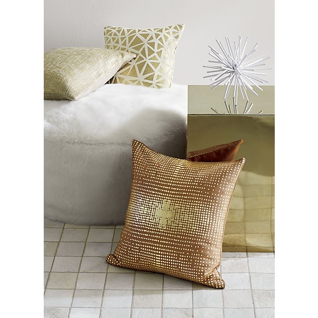 Glitterati gold 18" pillow with feather-down insert - Image 3