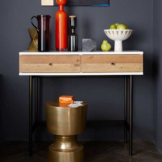 Reclaimed Wood + Lacquer Console - Image 1