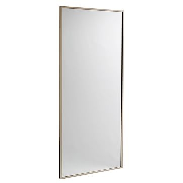 Metal Framed Floor Mirror, Brass - Image 0