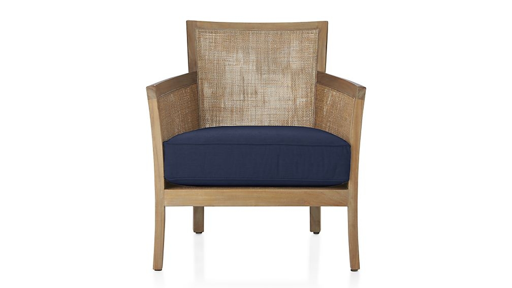 Blake Grey Wash Chair with Fabric Cushion - Denim - Image 0
