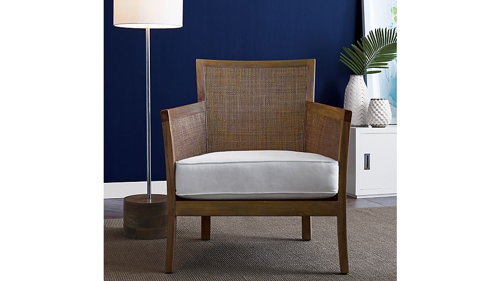 Blake Grey Wash Chair with Fabric Cushion - Denim - Image 1