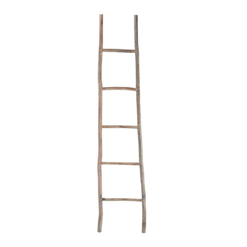 Wood White Washed Ladder - Image 0