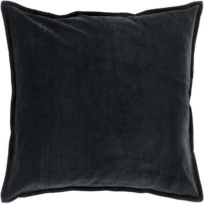 Askern Smooth Velvet Cotton Throw Pillow - Charcoal - 18" x 18" - Polyester Insert - Image 0