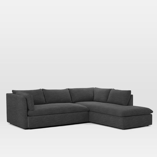 Right Terminal Chaise 2-Piece Sectional - Heathered Tweed, Charcoal - Image 0