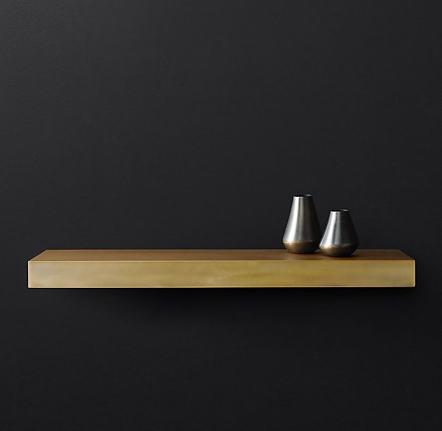 FLOATING METAL 68" SHELF - BRASS - Image 1
