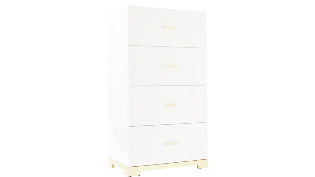 odessa tall white gloss chest of drawers - Image 1