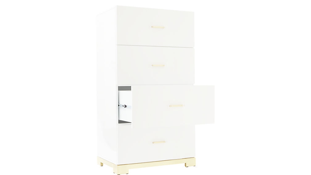 odessa tall white gloss chest of drawers - Image 2