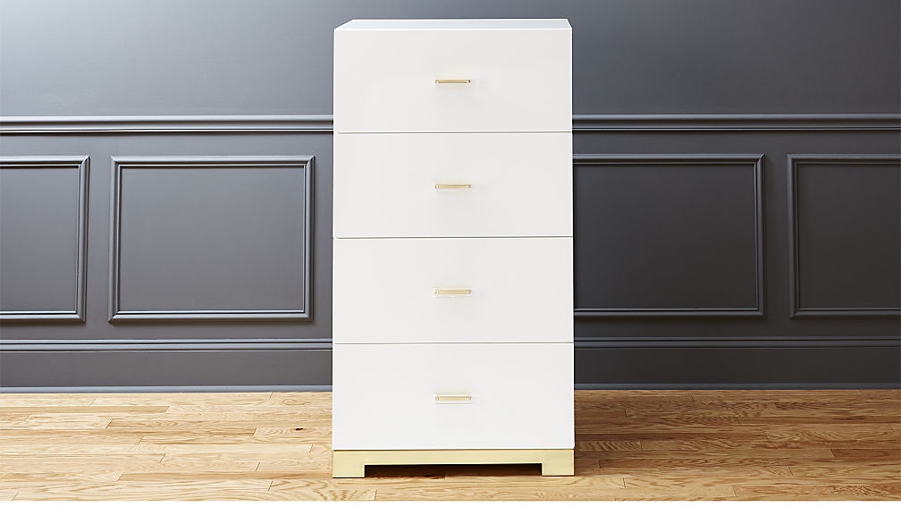 odessa tall white gloss chest of drawers - Image 6