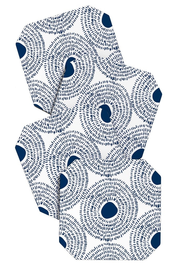 CIRCLES IN BLUE II Coaster - Set of 4 - Image 1