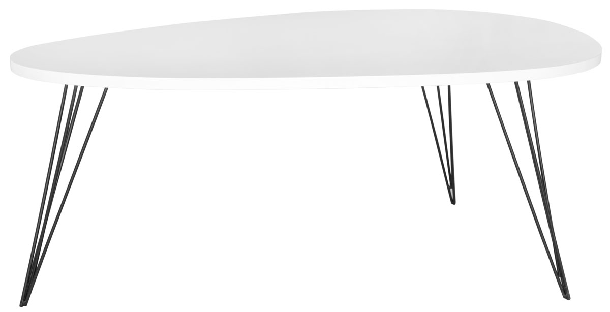 Wynton Retro Mid Century Lacquer Coffee Table - White/Black - Arlo Home - Image 0