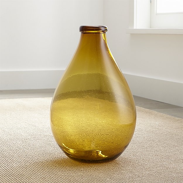 Amber Recycled Glass Floor Vase - Image 1