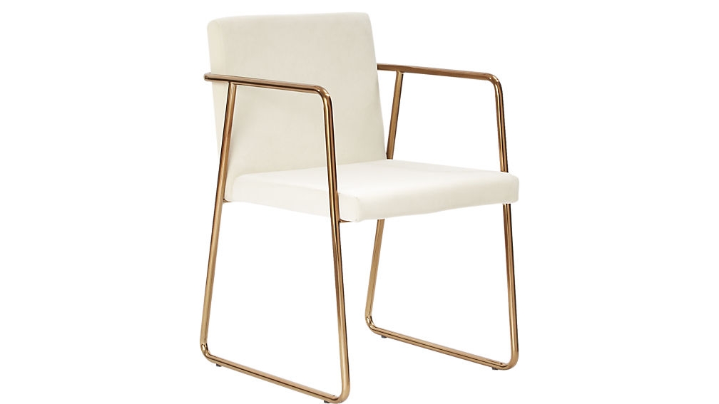 Rouka white velvet chair - Image 1