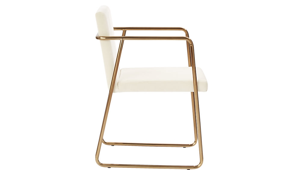 Rouka white velvet chair - Image 2