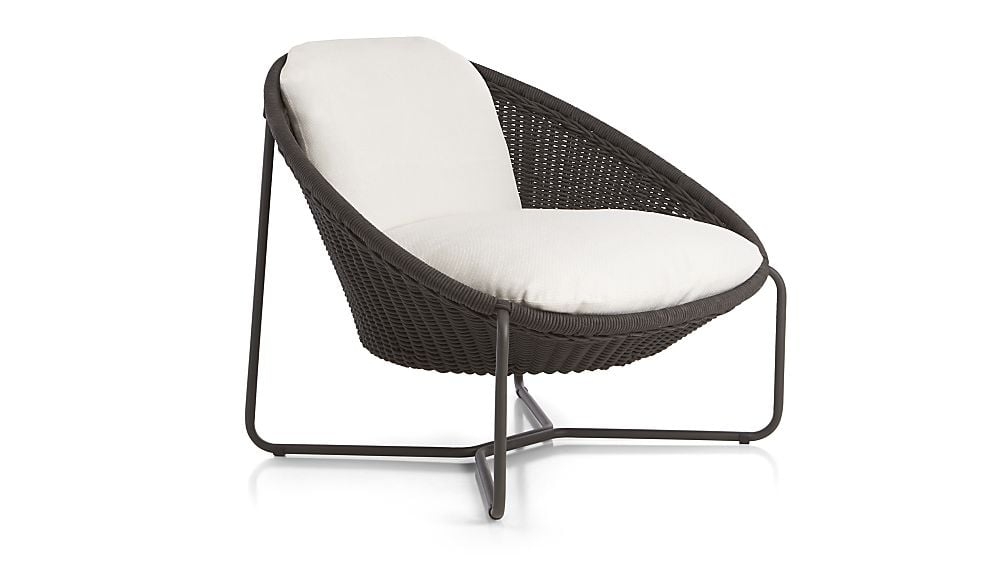 Morocco Charcoal Oval Lounge Chair with Cushion - Image 0