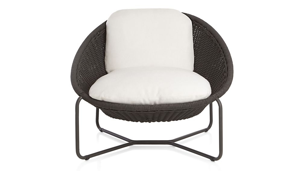 Morocco Charcoal Oval Lounge Chair with Cushion - Image 1