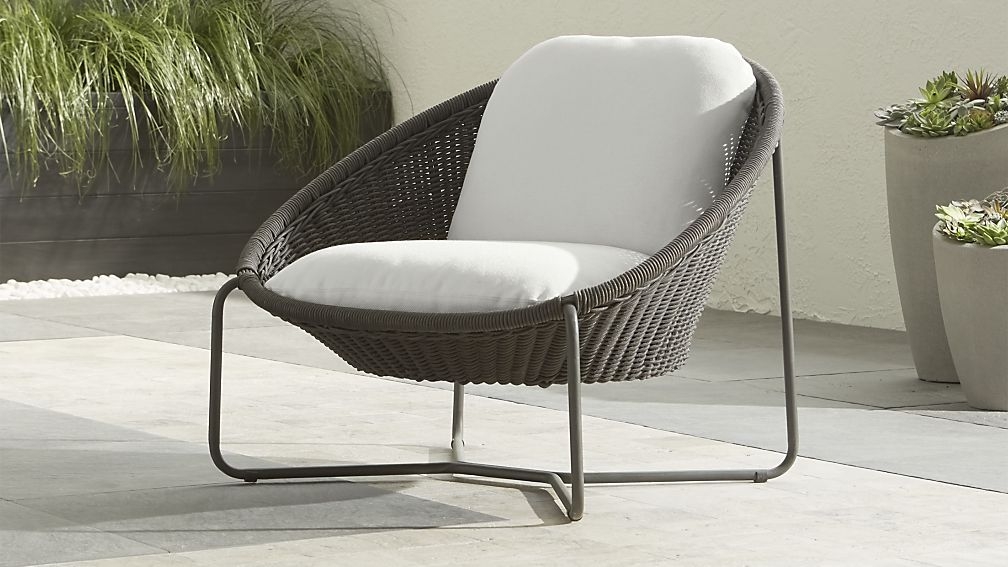 Morocco Charcoal Oval Lounge Chair with Cushion - Image 2