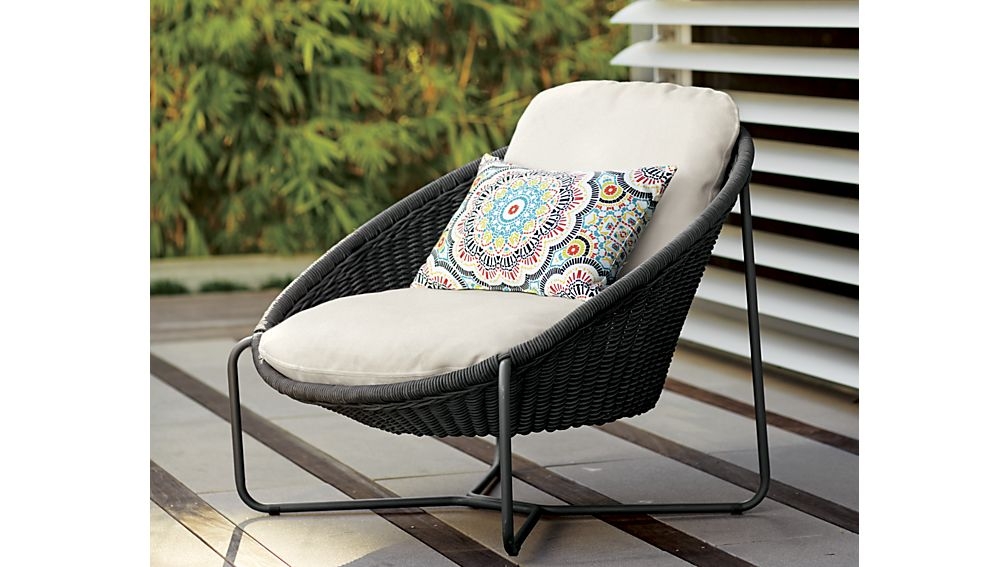 Morocco Charcoal Oval Lounge Chair with Cushion - Image 3