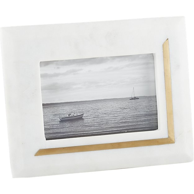 Silas marble-brass 4x6 picture frame - Image 0