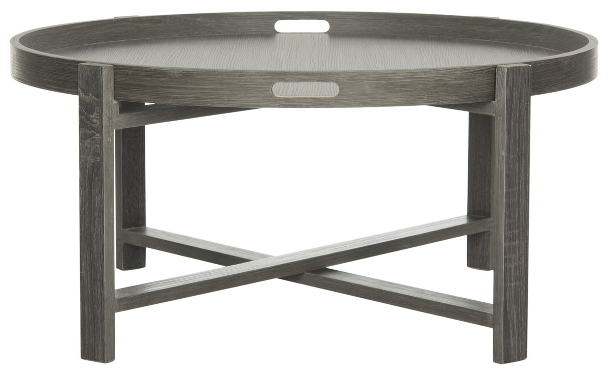 Cursten Retro Mid Century Wood Tray Top Coffee Table - Dark Grey - Arlo Home - Image 0