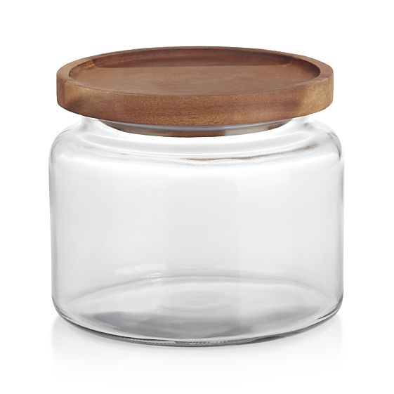 Montana 48 oz. Small Acacia and Glass Jar - Image 0