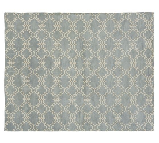 Scroll Tile Rug - Porcelain Blue - 8' x 10' - Image 0