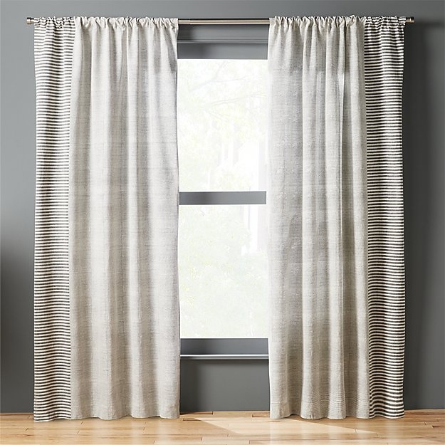 block printed stripe curtain panel - Image 0
