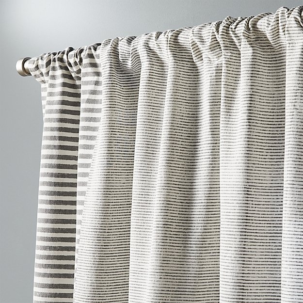 block printed stripe curtain panel - Image 1