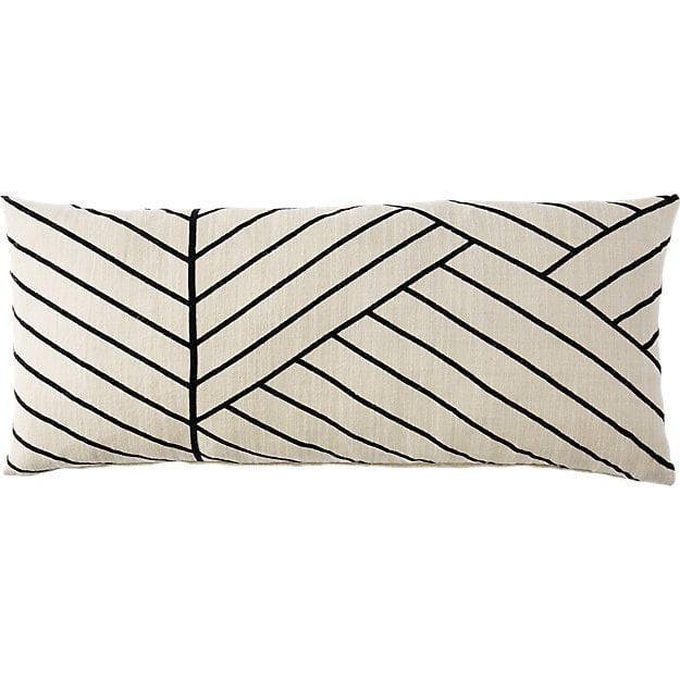 Forma 36"x16" pillow with down-alternative insert - Beige/ Black - Image 0