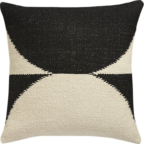 Reflect 20" pillow with down-alternative insert - Black / Natural - Image 0