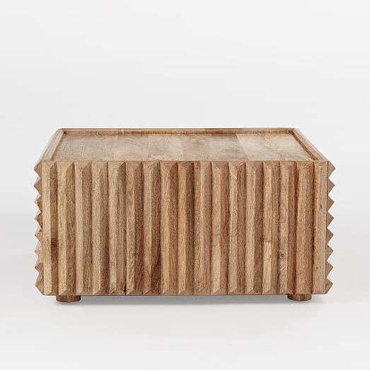 Steven Alan Carved Wood Coffee Table - Image 1