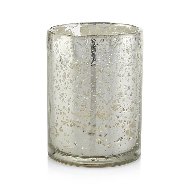 Bubbled Silver Glass Votive Candle Holder - Image 0
