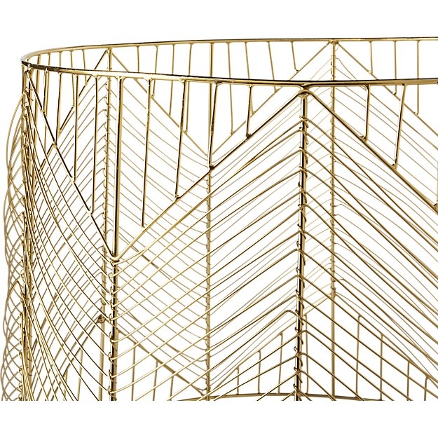 blanche large gold metal basket - Image 0