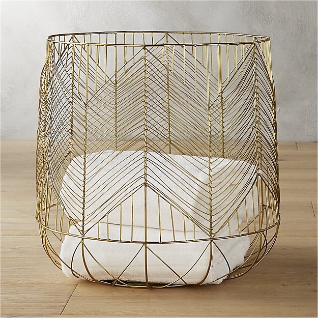 blanche large gold metal basket - Image 1
