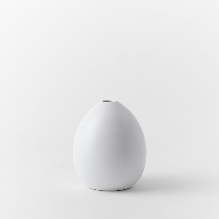Pure White Ceramic Vase - Egg - Image 0