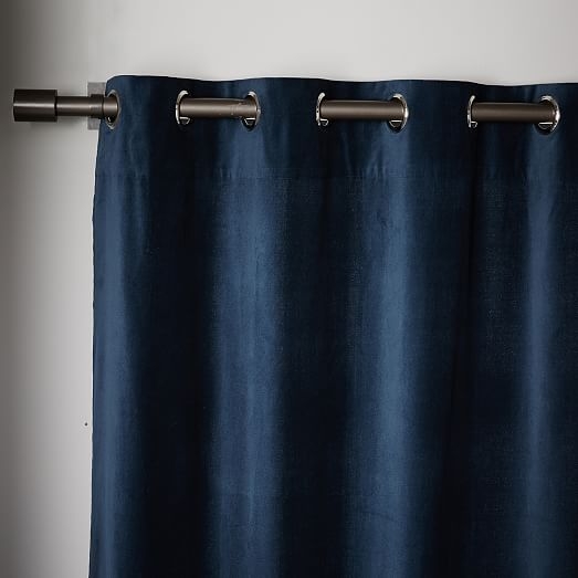 Velvet Grommet Curtain - Regal Blue - 96" - Image 1