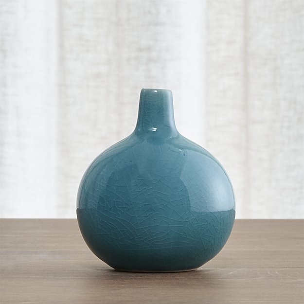 Perry Short Turquoise Vase - Image 1