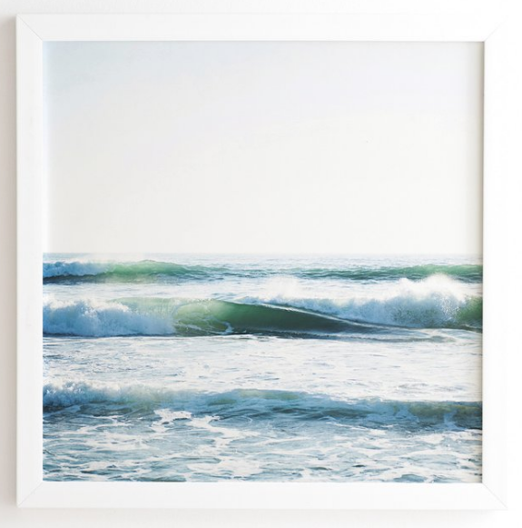 RIDE WAVES Framed Wall Art - 30" x 30" - Basic White Frame - Image 0