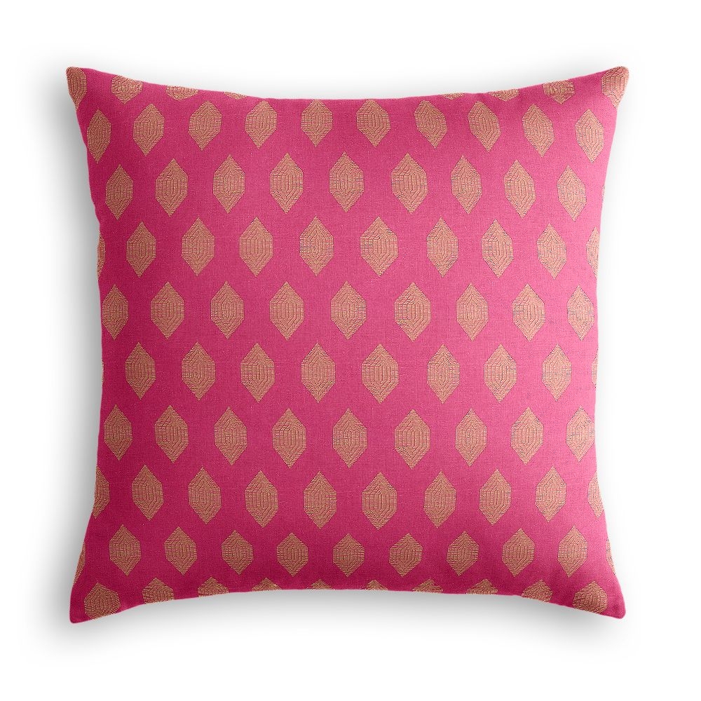 Pink & orange diamond throw pillow - 20" Sq. - Down insert - Image 0
