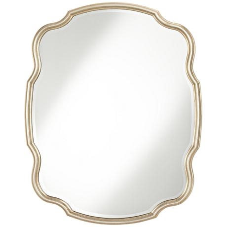 Melba Champagne Curved 33"x42"Wall Mirror - Image 0