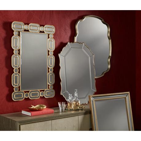 Melba Champagne Curved 33"x42"Wall Mirror - Image 3
