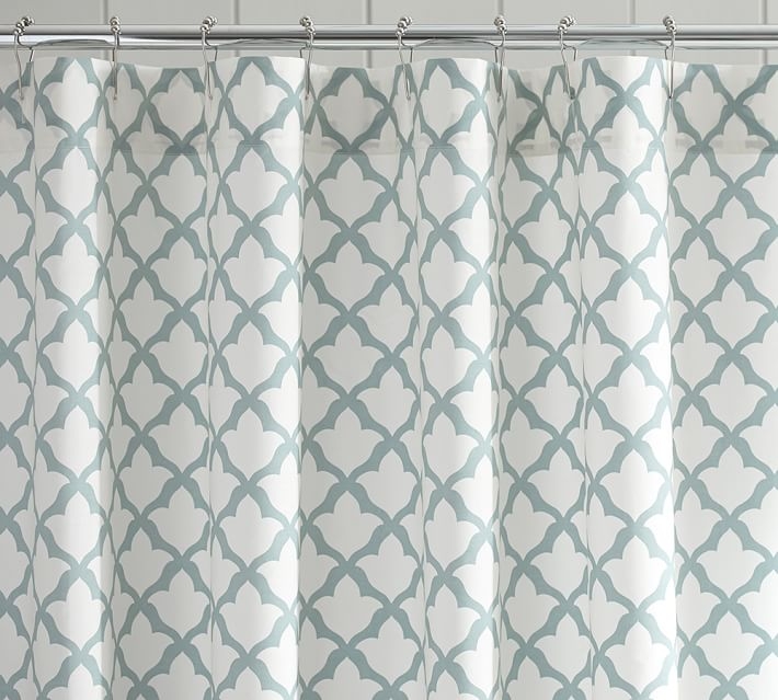 Marlo Shower Curtain - Dark Porcelain Blue - Image 0