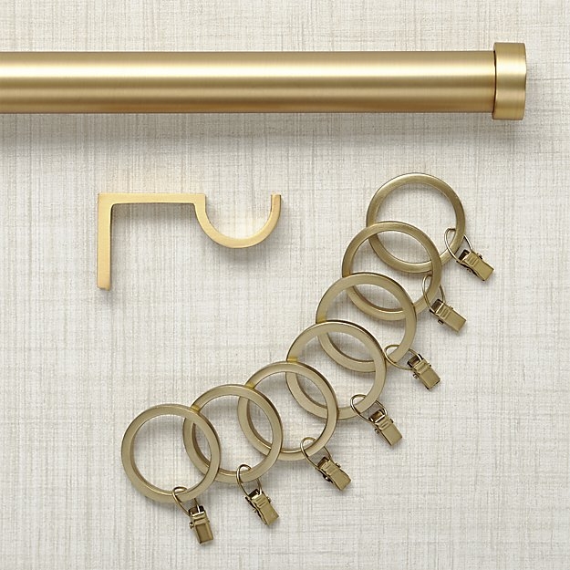 Set of 7 Brass Curtain Rings - Image 0