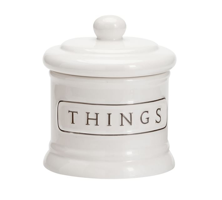Ceramic Text Bath Accessories - Small Canister - Image 0