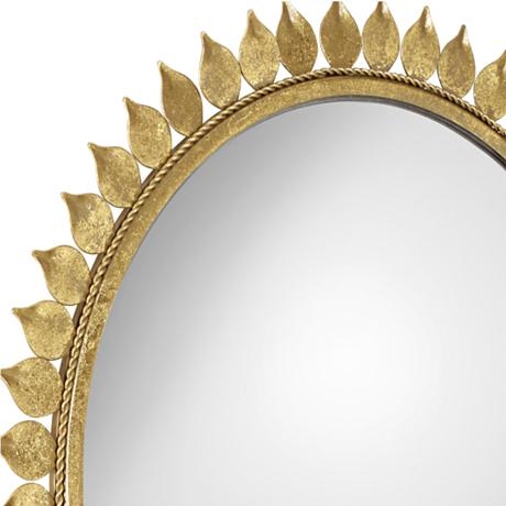 Malisana Antique Gold Leaf 27" Round Wall Mirror - Image 2