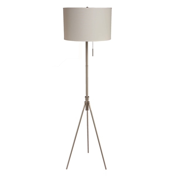 Mid-century Adjustable Silver Tripod Floor Lamp - Image 0